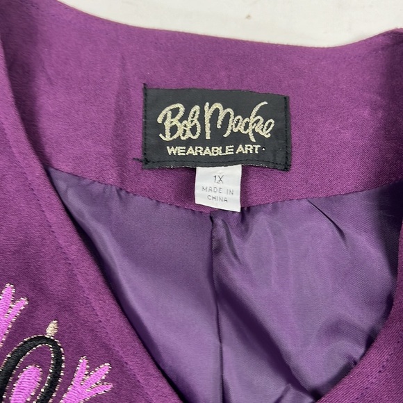 Vintage Bob Macke Wearable Art Embroidered Jacket Size 1X - Picture 3 of 4